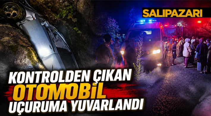 Kontrolden Çıkan Otomobil Uçuruma Yuvarlandı