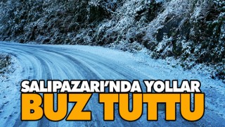 Salıpazarı’nda Yollar Buz Tuttu