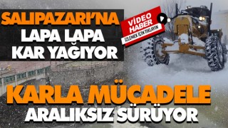 Salıpazarı ilçe merkezinde kar yağışı