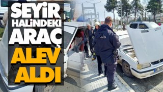 Seyir Halindeki Araç Alev Aldı