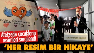 Afetzede çocukların resimleri sergilendi