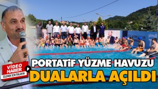 Salıpazarı’nda Portatif Yüzme Havuzu Dualarla Açıldı