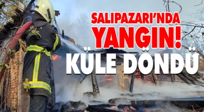Salıpazarı İlçesinde tek katlı ahşap evde yangın çıktı.