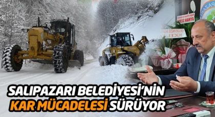 Salıpazarı Belediyesi’nin Kar Mücadelesi Sürüyor