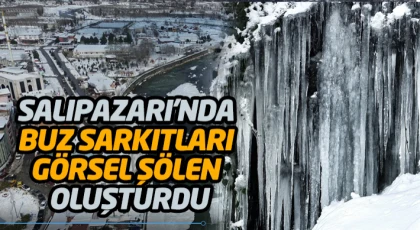 Salıpazarı'nda Buz Sarkıtları Görsel Şölen Oluşturdu
