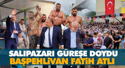 Salıpazarı Güreşe Doydu!  Başpehlivan Fatih Atlı Oldu