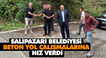 Salıpazarı Belediyesi Beton Yol Çalışmalarına Hız Verdi