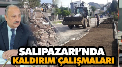 Salıpazarı’nda Kaldırım Çalışmaları