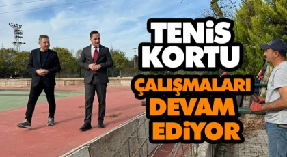 Tenis Kortu Çalışmaları Devam Ediyor