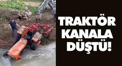 Traktör Kanala Düştü!