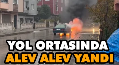 Yol Ortasında Alev Alev Yandı