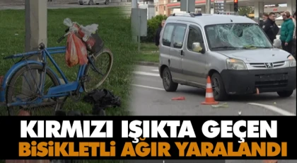 Kırmızı Işıkta Geçen Bisikletli Ağır Yaralandı