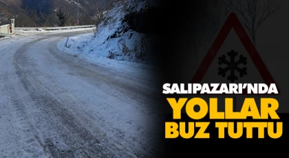 Salıpazarı’nda Yollar Buz Tuttu