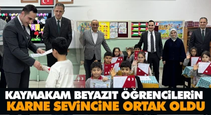 Kaymakam Beyazıt Öğrencilerin Karne Sevincine Ortak Oldu