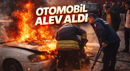 Otomobil Alev Aldı