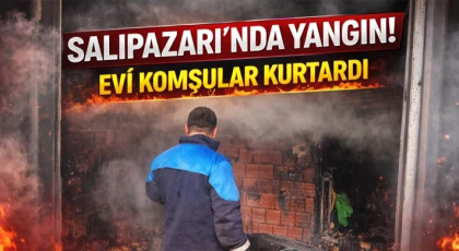Salıpazarı’nda Yangın! Evi Komşular Kurtardı
