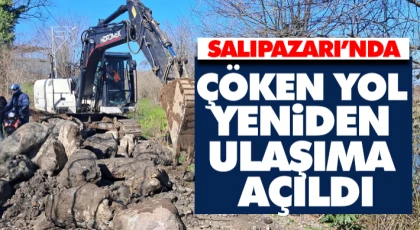 Salıpazarı’nda Çöken Yol Yeniden Ulaşıma Açıldı