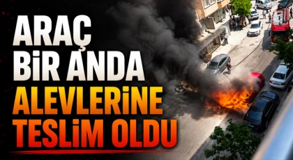 Araç Bir Anda Alevlerine Teslim Oldu
